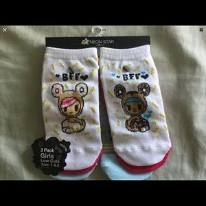 TOKIDOKI NEON STAR 3 SOCKS LOW CUT SIZE 7-8.5